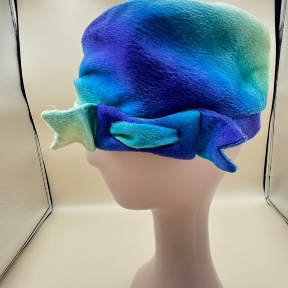 Vintage 1950s Miss Lucille for Frost Bros Felt Hat Turban Style Ombre Blue - Picture 2 of 8
